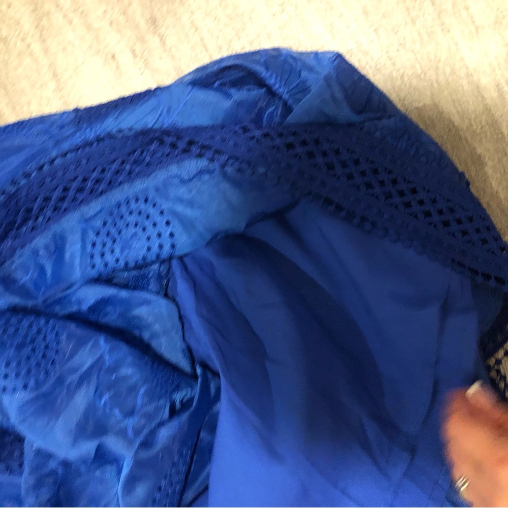 NWT Dalia Macphee royal blue belted Dress L - Picture 7 of 8